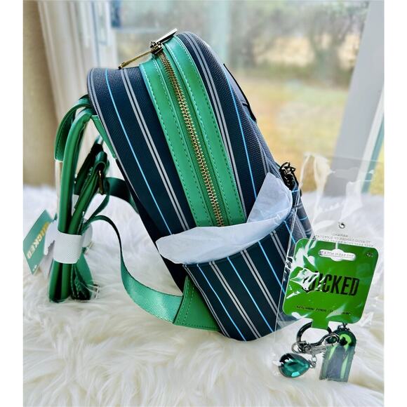 *NEW 2 PACK* Loungefly Wicked Elphaba MiniBackpack & Elphaba Portrait Keychain - Picture 7 of 12